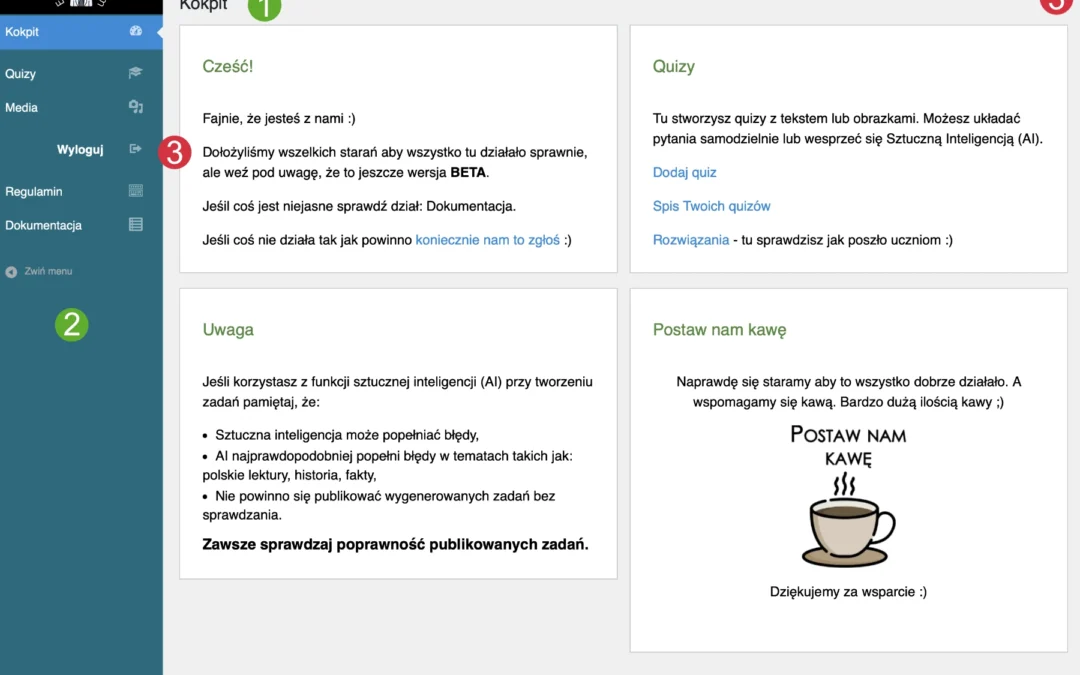 Kokpit / panel użytkownika